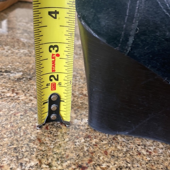 Tory Burch black wedge boots with gold buckle, size 8 1/2. - Picture 8 of 8